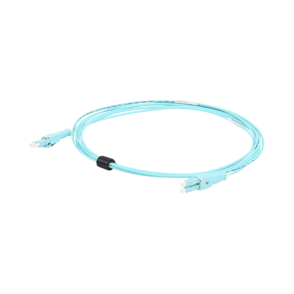 Jumper de Fibra Óptica BladePatch LC-LC Duplex, Multimodo 50/125 OM4, OFNR, Color Aqua, 3 Metros