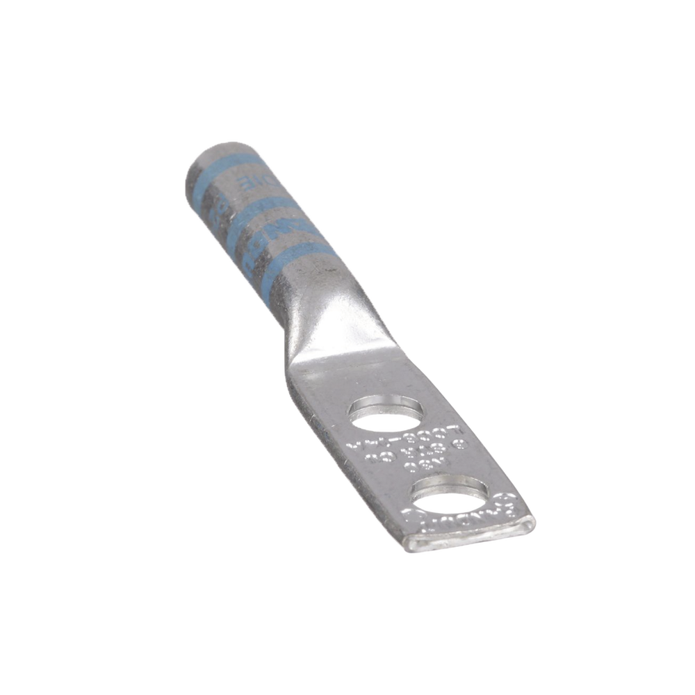 Zapata de compresión LCC6-14A-L para cal. 6 Awg, Doble barreno para tornillo prisionero de 1/4, Espaciado de orificio 16mm, 1 Pz