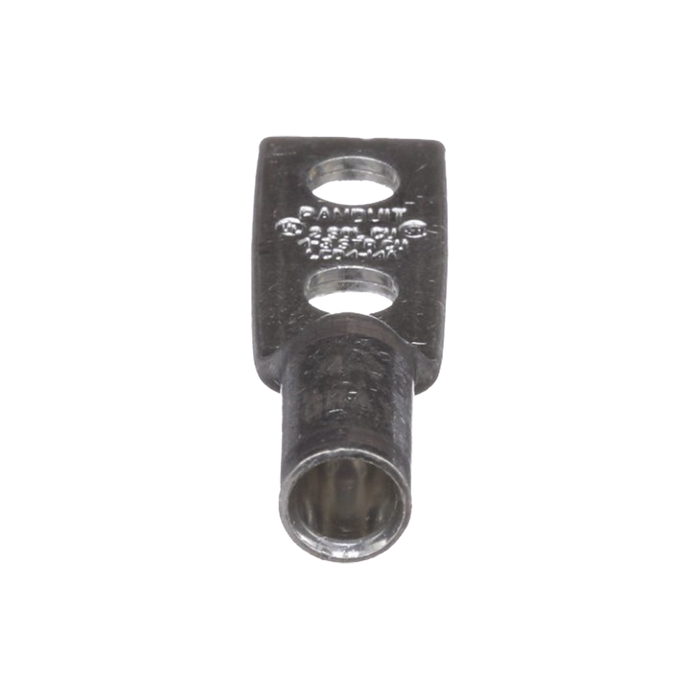 Zapata de compresión LCD4-14A-L para cal. 4 Awg, Doble barreno para tornillo prisionero de 1/4, Espaciado de orificio 16mm, 1 Pz