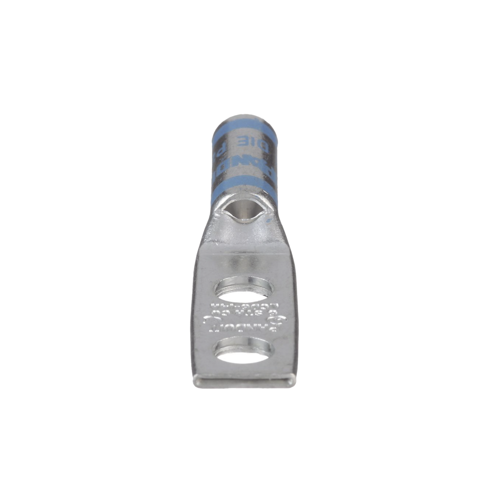 Zapata de compresión LCD6-14A-L para cal. 6 Awg, Doble barreno para tornillo prisionero de 1/4, Espaciado de orificio 16mm, 1 Pz