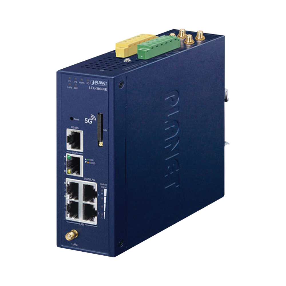 (LoRa) Gateway Industrial LoRaWAN Celular 5G NR Con 5 Puertos 10/100/1000T