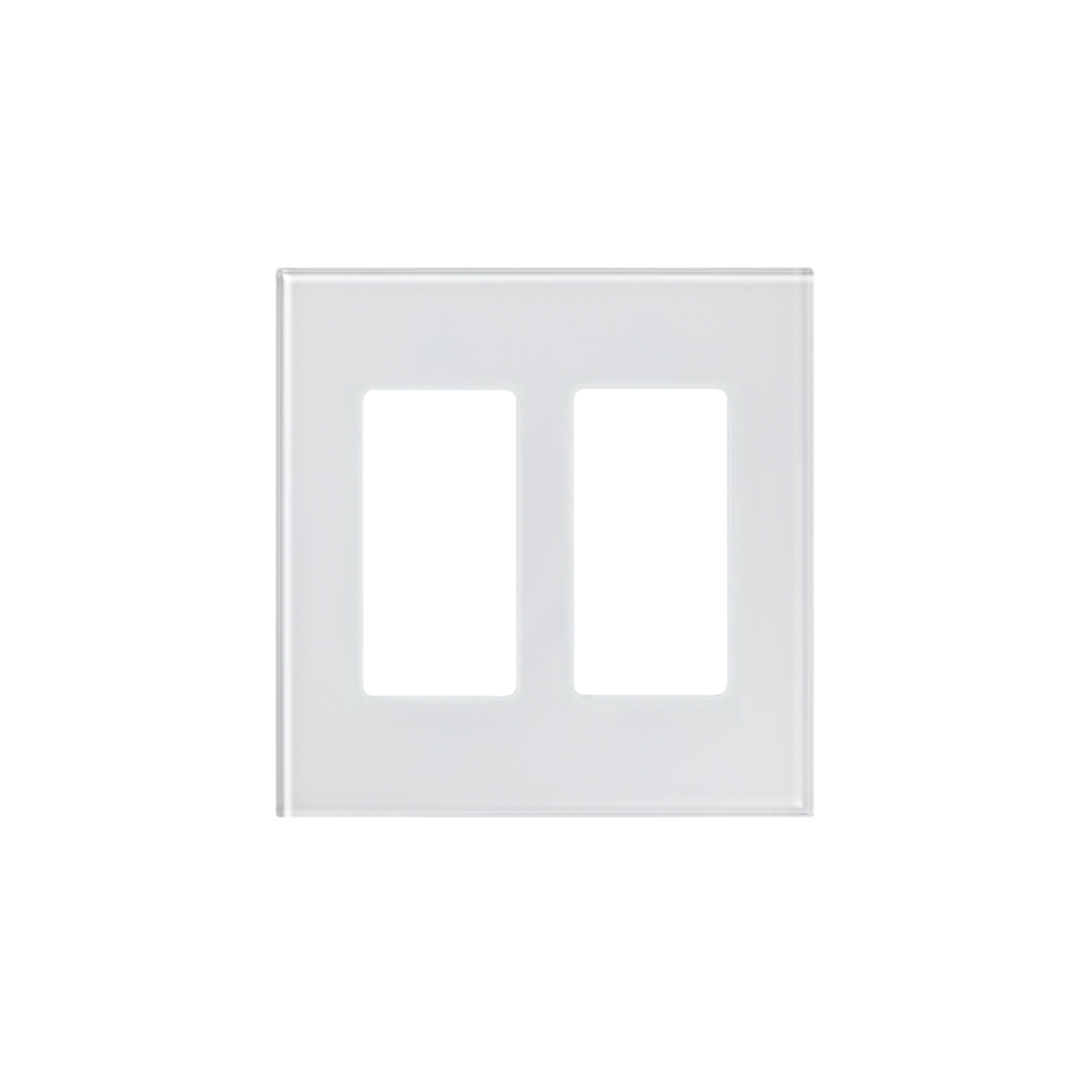 Tapa de cristal para apagador o atenuador, 2 espacios.