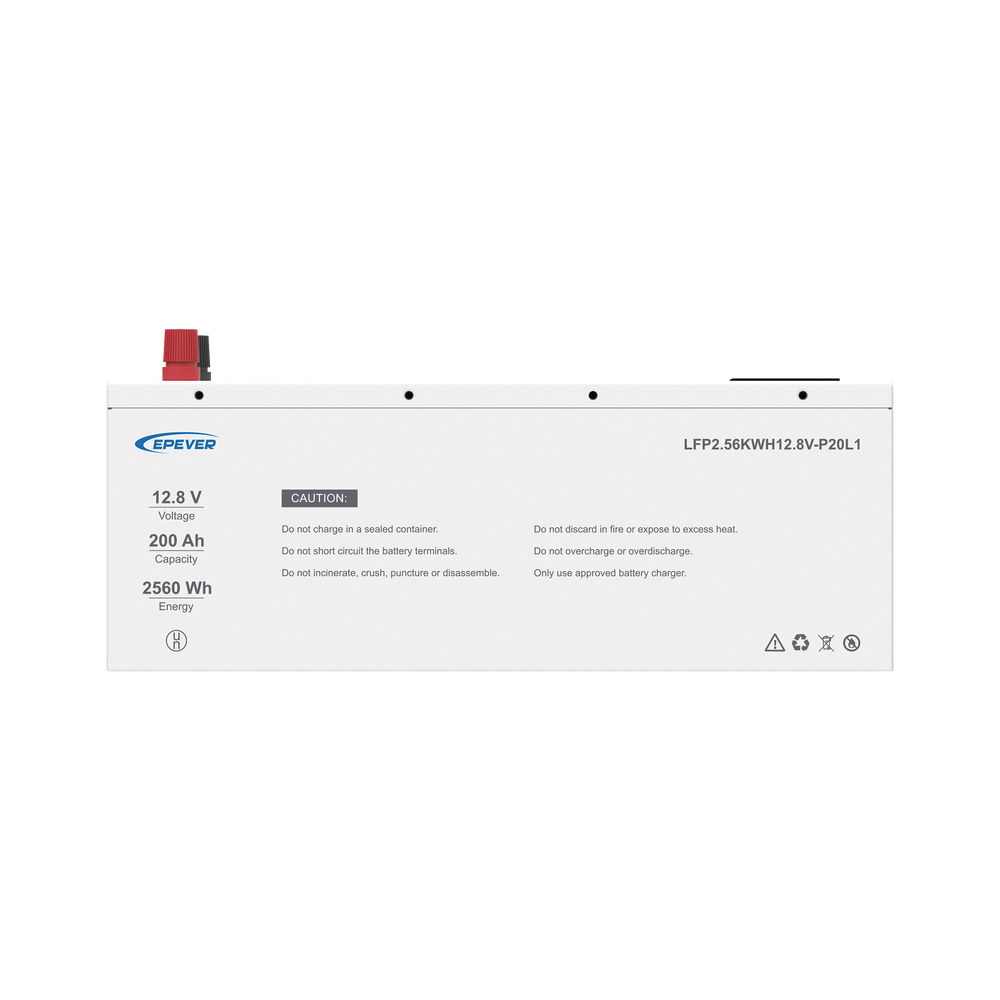 Batería de litio LiFeO4 12.8Vcc, 200Ah, 2.56Kwh, Pantalla LCD para Monitoreo Local, Carcasa Metálica - Image 3
