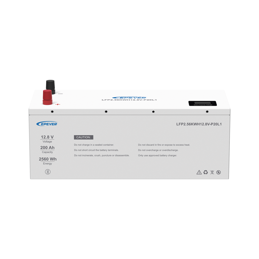 Batería de litio LiFeO4 12.8Vcc, 200Ah, 2.56Kwh, Pantalla LCD para Monitoreo Local, Carcasa Metálica - Image 4