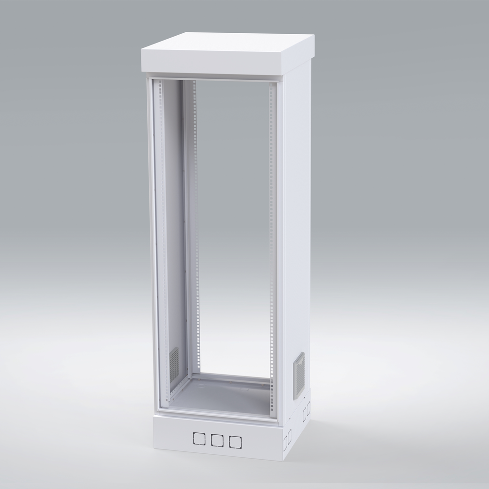 Gabinete para Piso, Capacidad, 31 Unidades de Rack, Doble puerta y Postes frontales e intermedios ajustables, Color Blanco, Se envía el Gabinete Armado. - Image 5