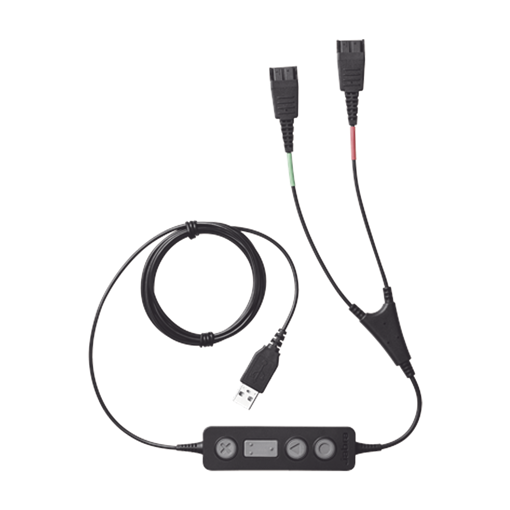Jabra Link 265 USB/QD cable de entrenamiento, para conectar 2 diademas simultaneas con puerto USB (265-09)