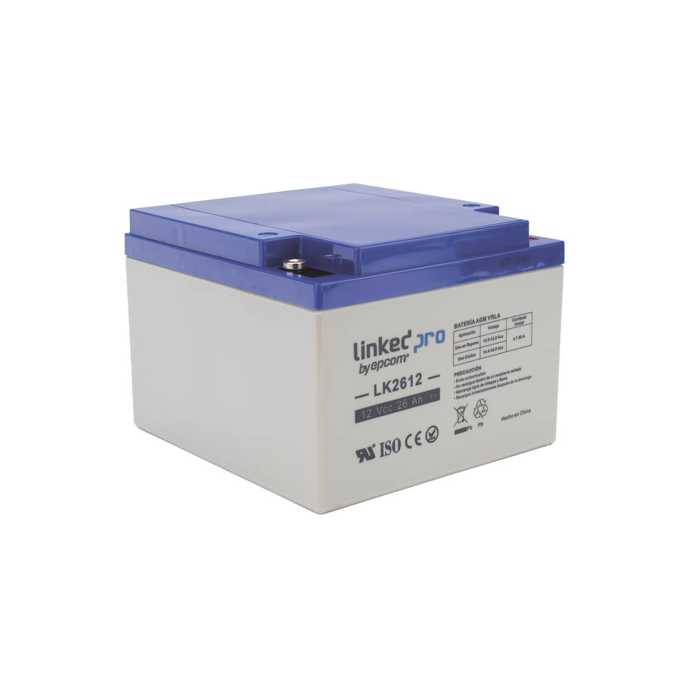 Batería 12 V / 26 Ah / UL / Tecnología AGM / Vida útil promedio de 5 años /Para uso en equipo electrónico, Alarmas de Intrusión / Incendio/ Control de acceso / Video Vigilancia / Terminales M5 - Image 6