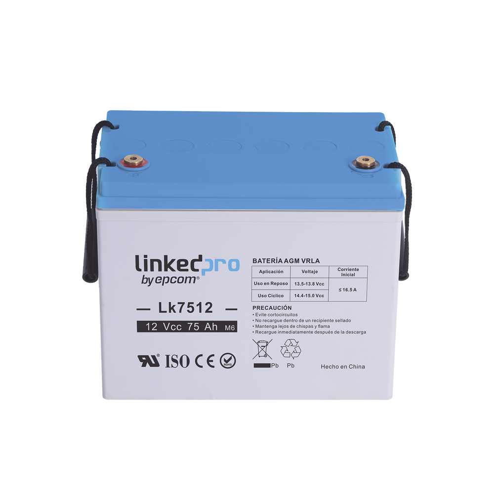 Batería 12 Vcc / 75 Ah / UL / Tecnología AGM-VRLA / Vida útil promedio de 5 años / Para uso en equipo electrónico / Sistemas de emergencia y aplicaciones fotovoltaicas Terminales T3 - Image 2