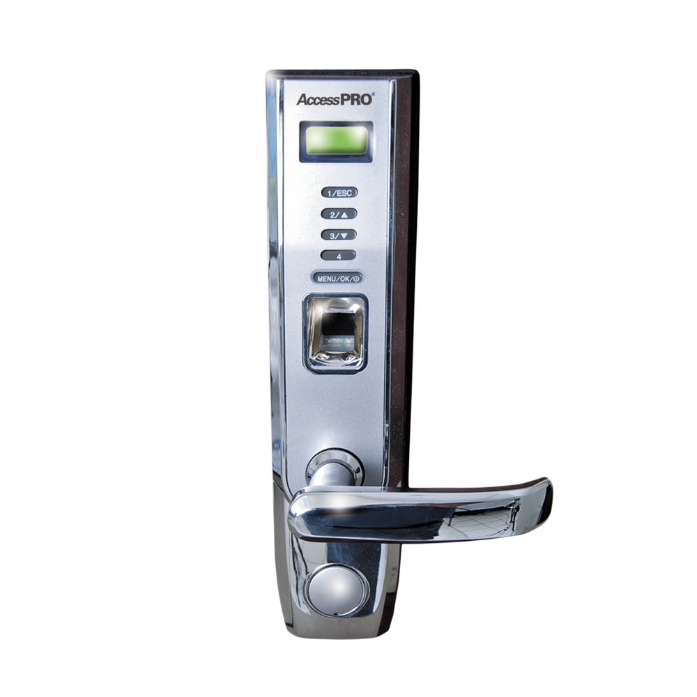 Chapa Derecha Cromada con Lector de Huella, Proximidad y Teclado