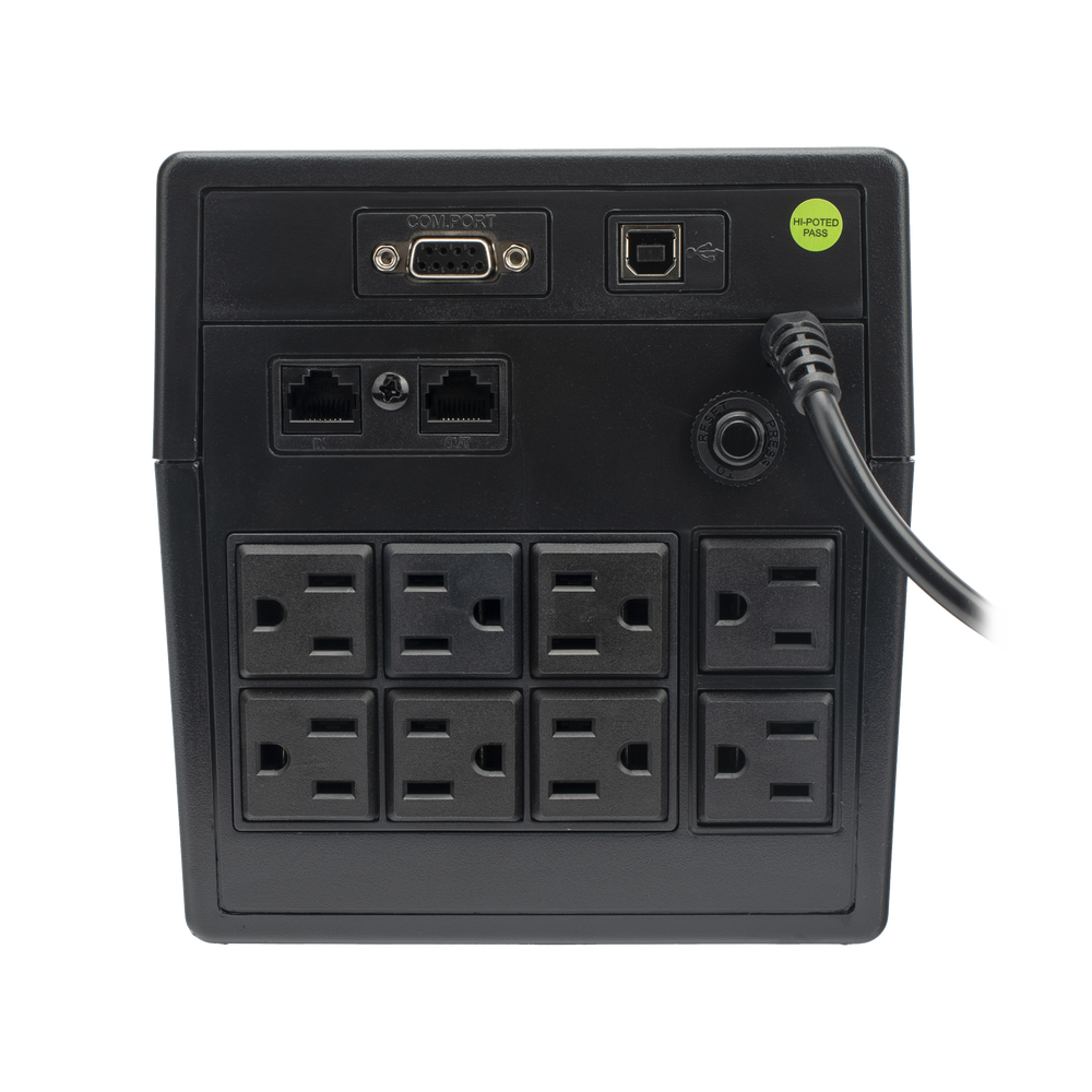 UPS 1000VA/600 W Línea Interactiva 120Vca / 8 tomas 5-15R (6 Respaldadas) / Regulación de Voltaje / Protección RJ45 - Image 3