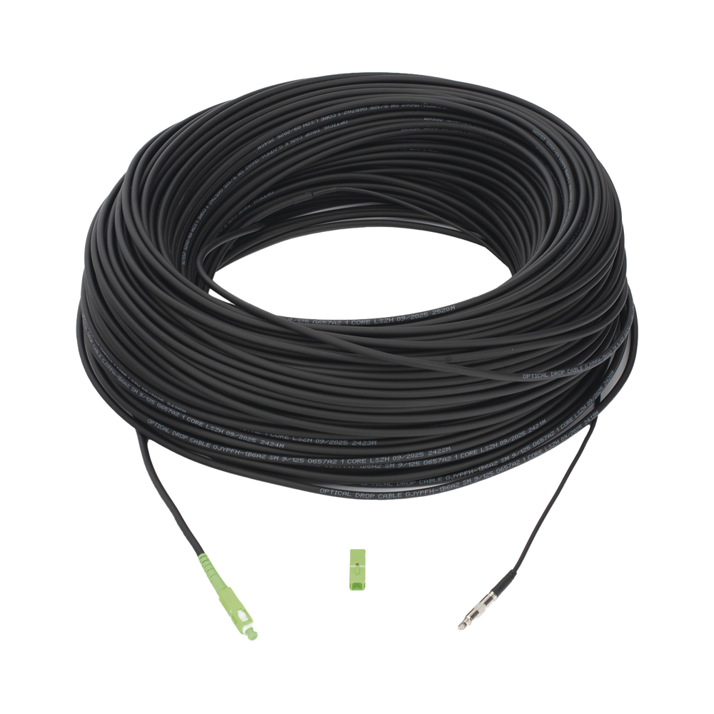 Rollo de Fibra Óptica Drop Redonda G657A2 Monomodo Simplex de 200 Metros con Conectores SC/APC-SC/APC para Instalaciones Aéreas, Subterráneas o a la Intemperie - Image 4