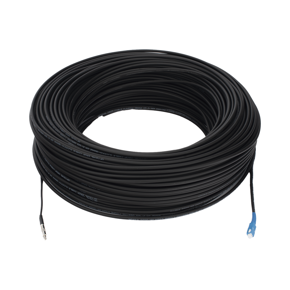 Rollo de Fibra ?ptica Drop Redonda G657A2 Monomodo Simplex de 200 Metros (656.17 pies) con Conectores SC/UPC-SC/UPC para Instalaciones A?reas, Subterr?neas o a la Intemperie