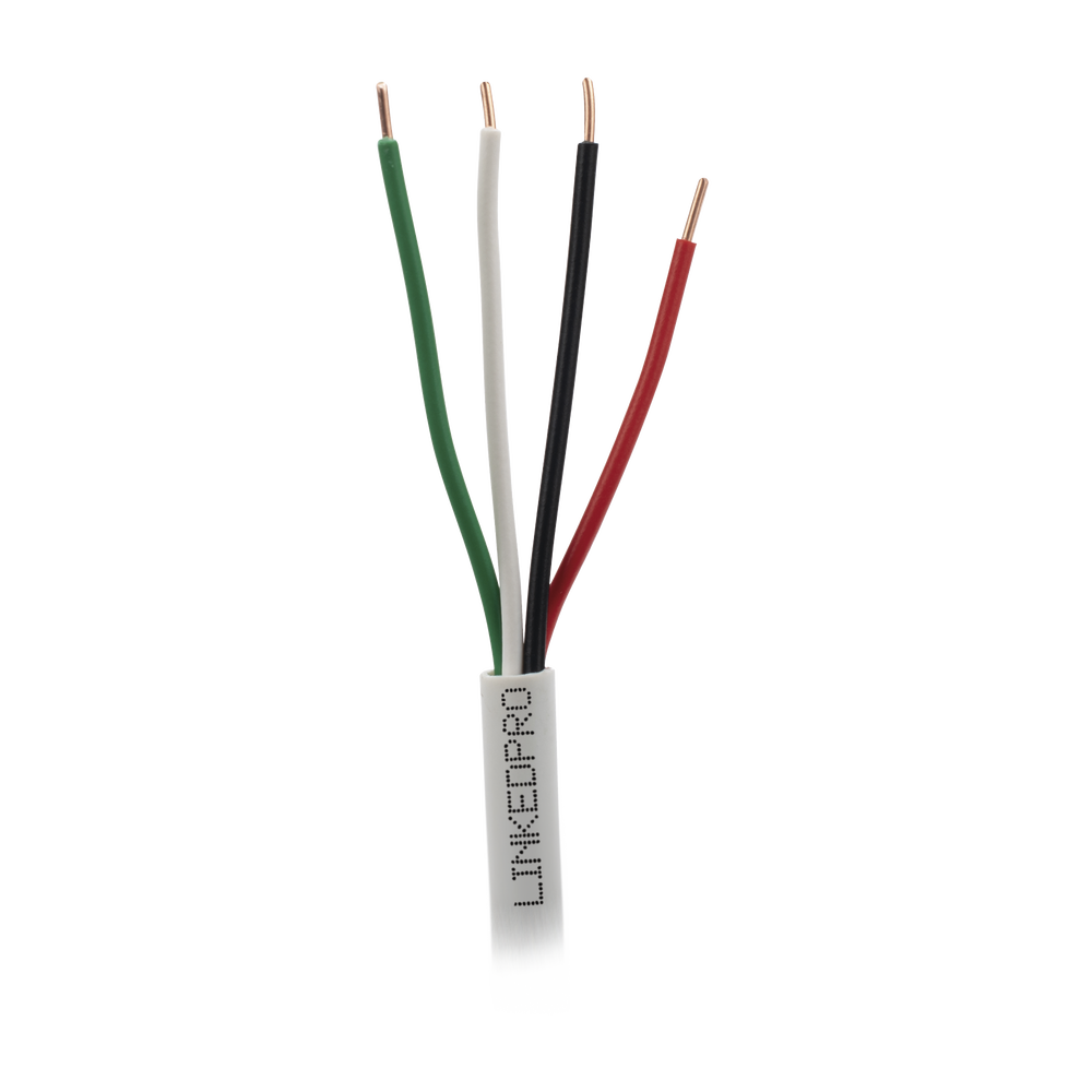 Bobina de Cable 305 Metros (1000 Pies): 4 x 22 AWG, Color Blanco, CM, Para Sistemas de Seguridad y Alarmas