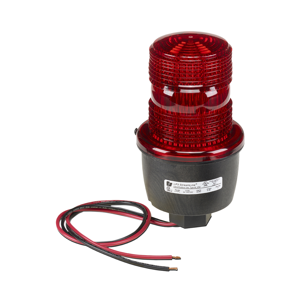Luz de advertencia LED serie Streamline, 24 Vcc, montaje en tubo, rojo