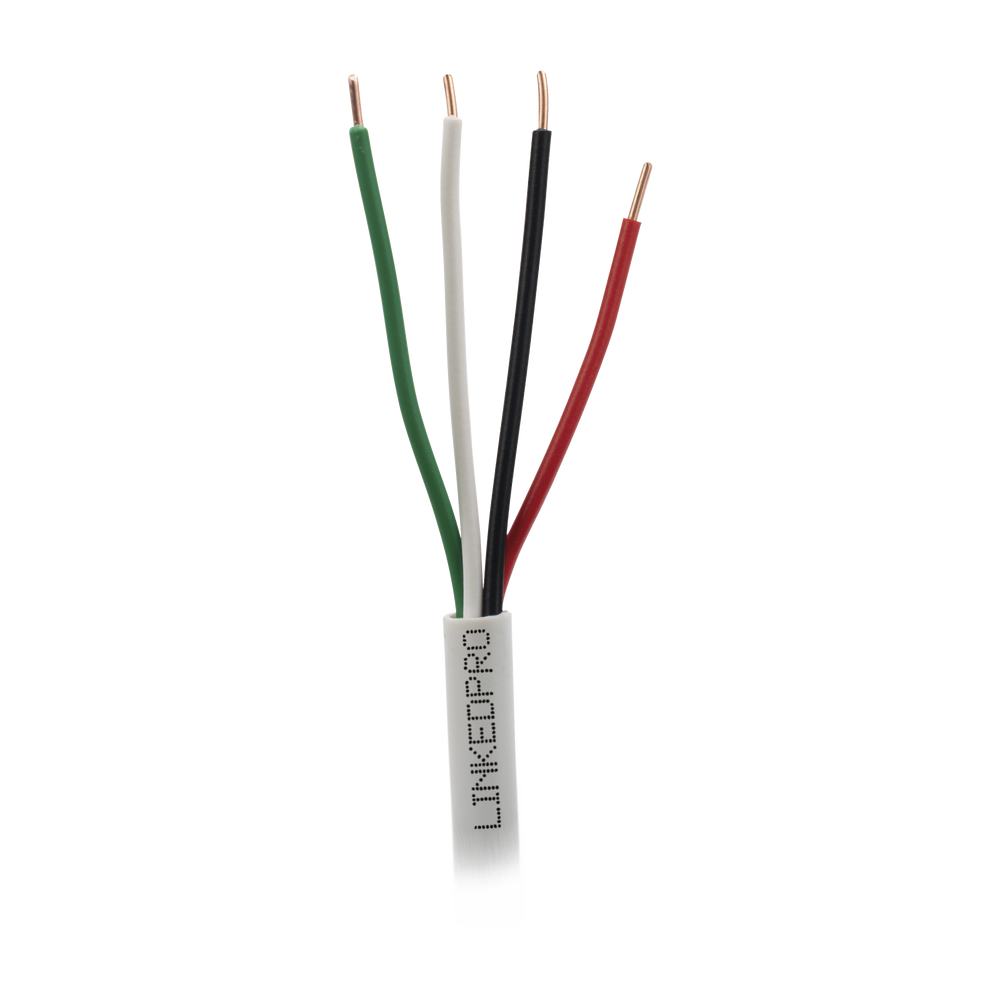 Cable de 305 Metros (1000 Pies): 4 x 18 AWG, Color Blanco, CM, Para Sistemas de Seguridad y Alarmas