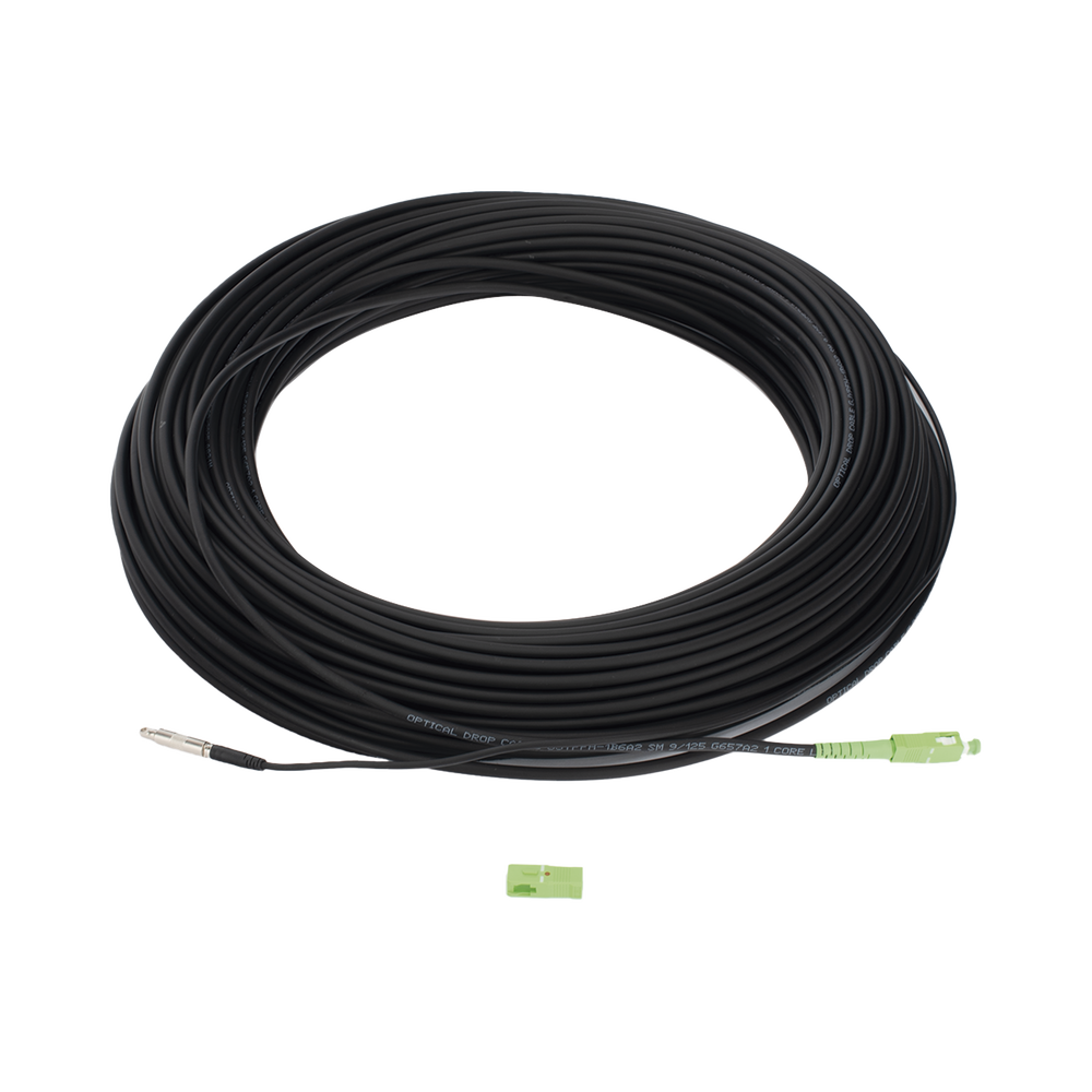 Rollo de Fibra ?ptica Drop Redonda G657A2 Monomodo Simplex de 50 Metros (164 Pies) con Conectores SC/APC-SC/APC para Instalaciones A?reas, Subterr?neas o a la Intemperie - Image 4