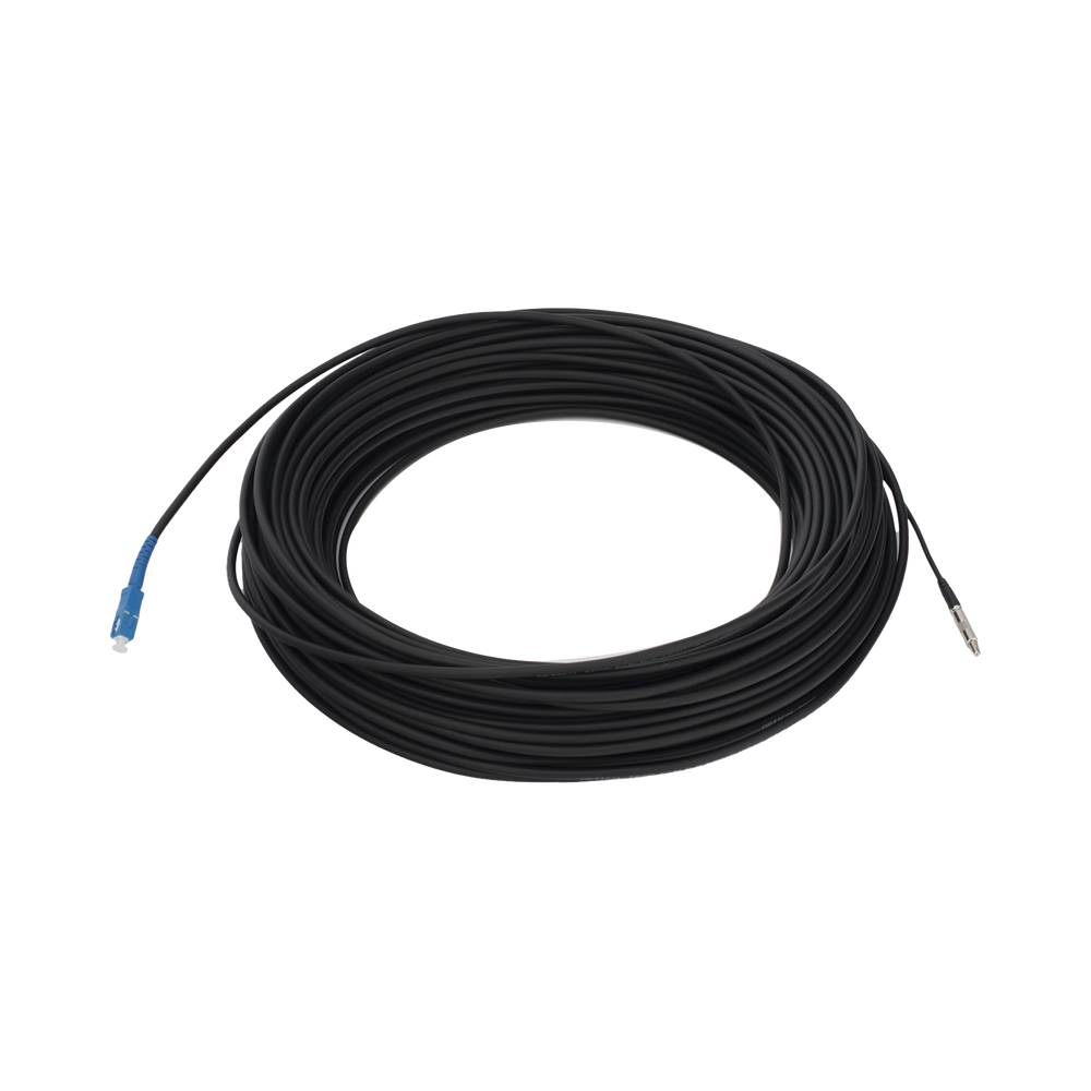 Rollo de Fibra ?ptica Drop Redonda G657A2 Monomodo Simplex de 50 Metros (164 Pies) con Conectores SC/UPC-SC/UPC para Instalaciones A?reas, Subterr?neas o a la Intemperie