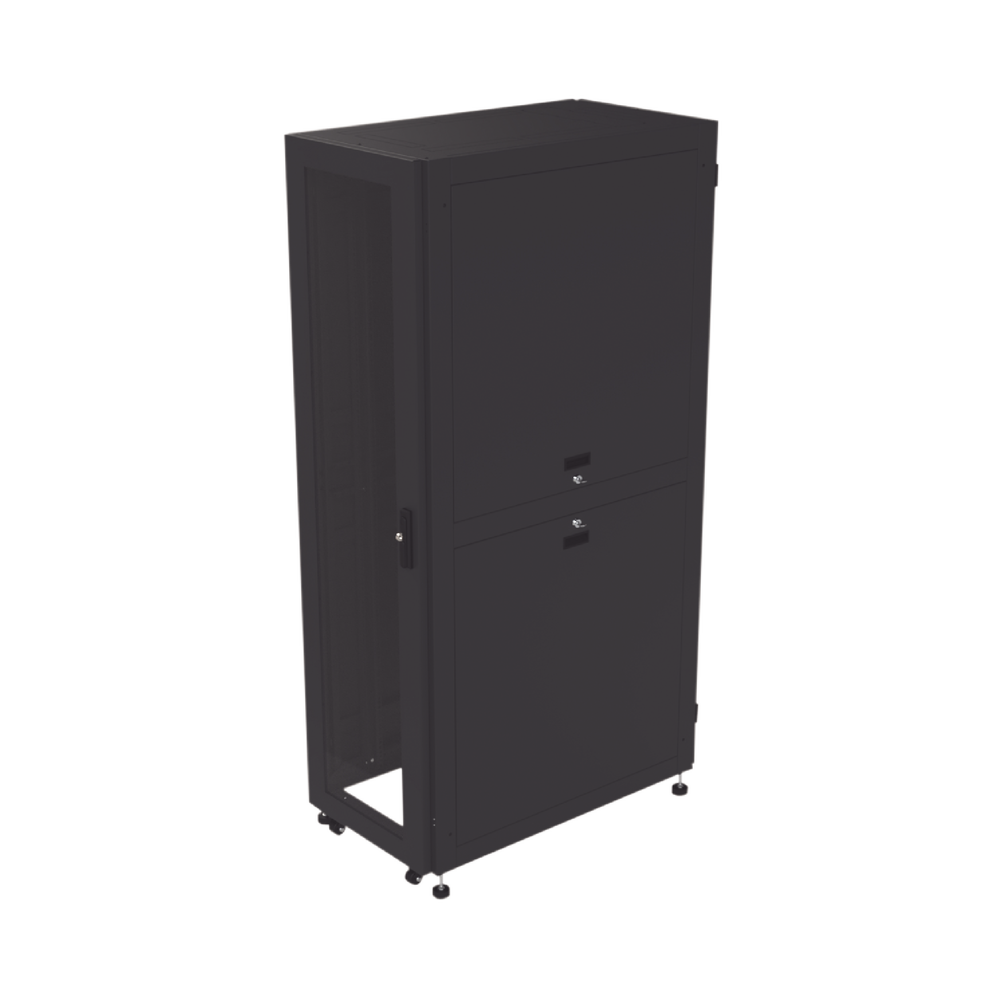 Gabinete para Telecomunicaciones Rack Estándar de 19", 42UR, 600 mm Ancho x 1000 mm Profundidad. Fabricado en Acero, Se envía el Gabinete Armado.