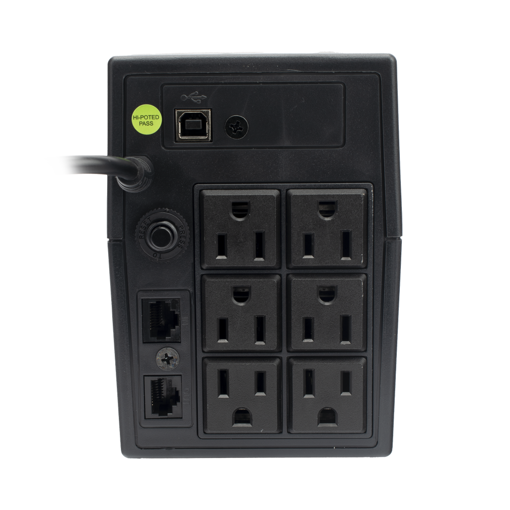UPS 800VA/480 W Pantalla LCD / Línea Interactiva 120Vca / 6 tomas 5-15R (4 Respaldadas) / Regulación de Voltaje / Protección RJ45 - Image 3
