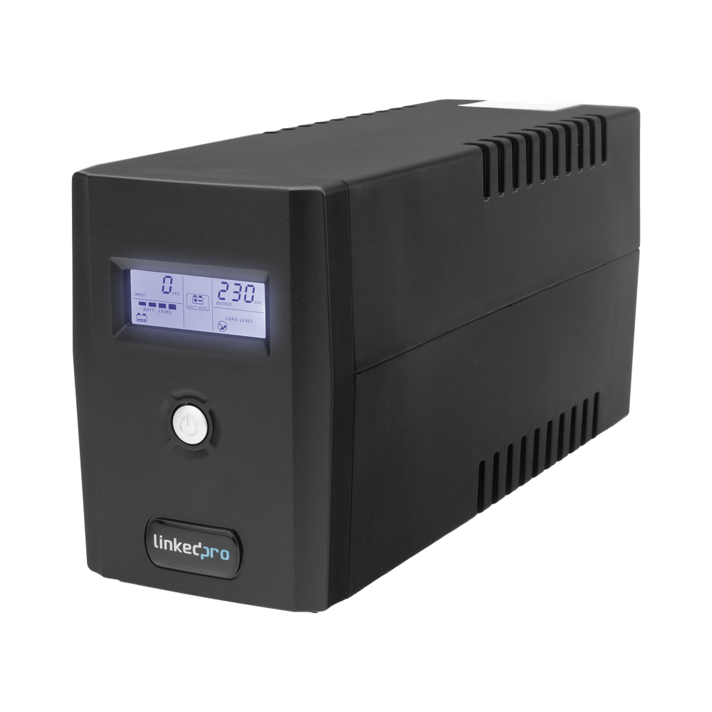 UPS 800VA/480 W Pantalla LCD / Línea Interactiva 120Vca / 6 tomas 5-15R (4 Respaldadas) / Regulación de Voltaje / Protección RJ45