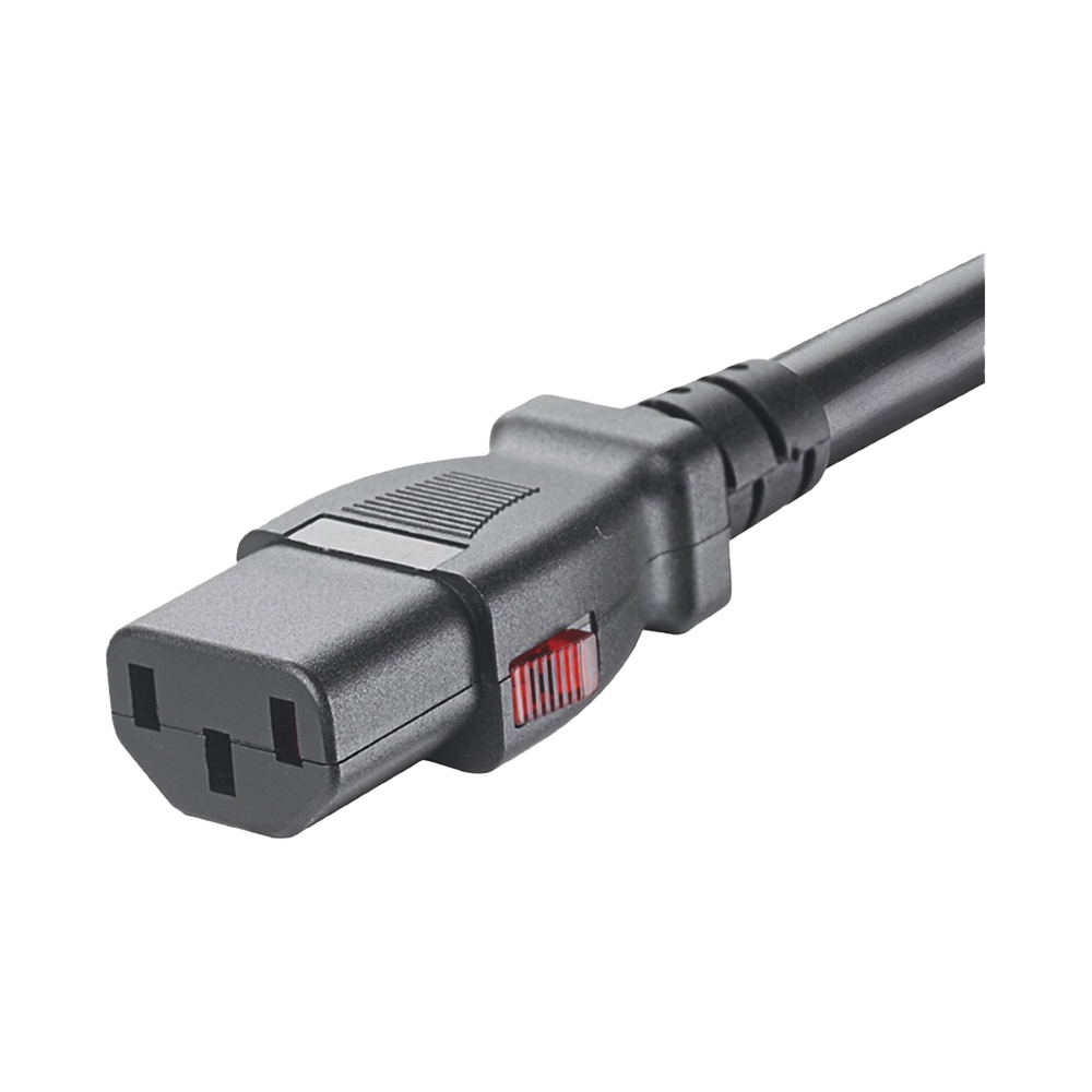 Cable de Alimentación Eléctrica Con Bloqueo de Seguridad, de IEC C14 a IEC C13, 1.2 Metros de Largo, Color Negro, Paquete de 10 Piezas - Image 3