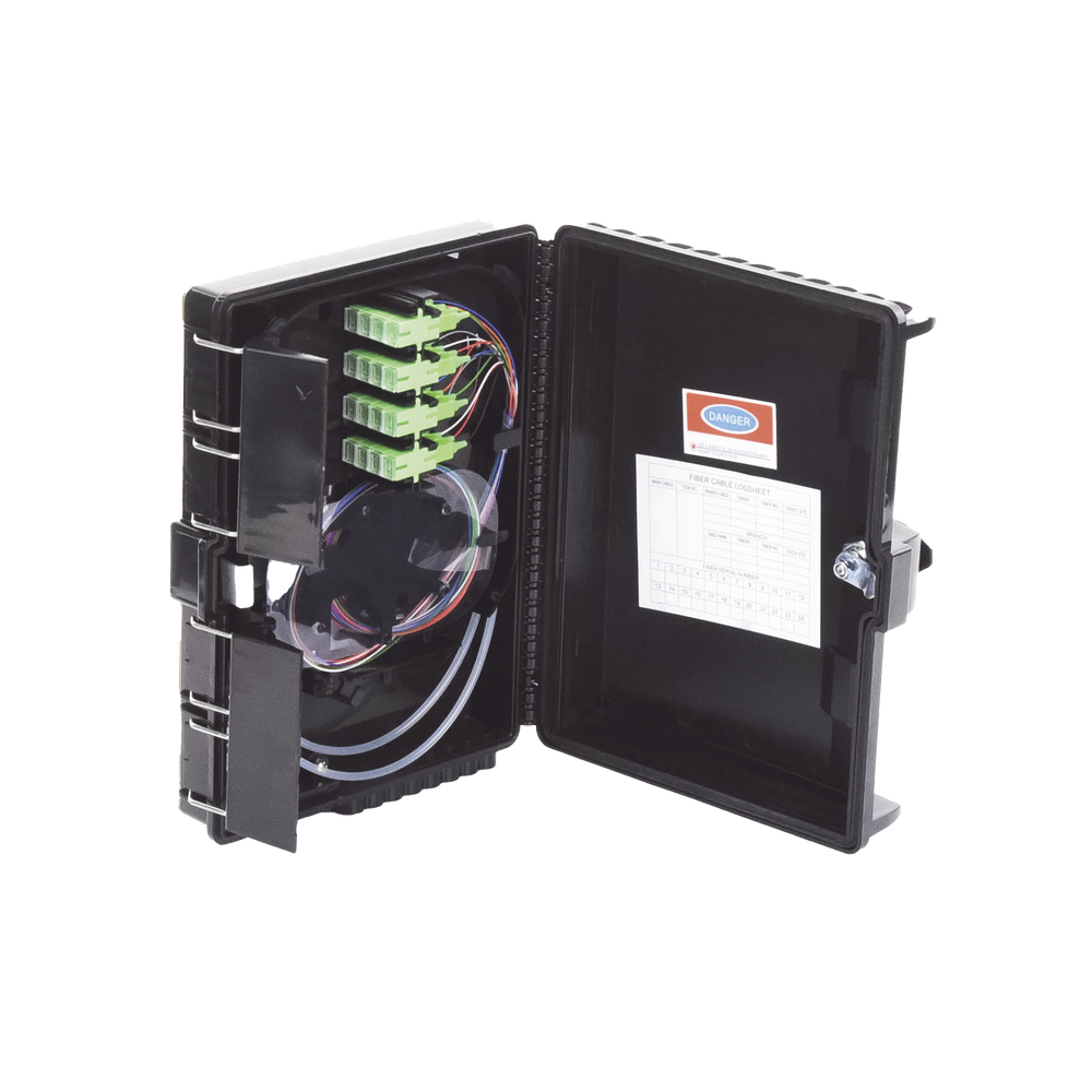 Cierre de Empalme para 24 Fusiones de Fibra ?ptica, Interior/Exterior, con 16 Acopladores SC/APC y Splitter 1x16 SC/APC Incluido, IP65