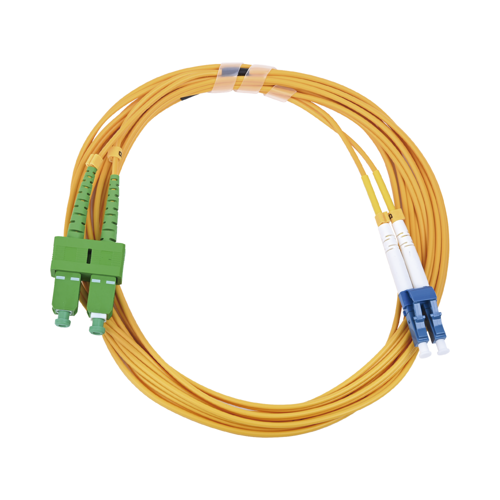 Jumper de Fibra ?ptica Monomodo 9/125 LC/UPC-SC/APC, PVC, 2.0 mm, D?plex, Amarillo, 3 Metros (9.84 Pies)