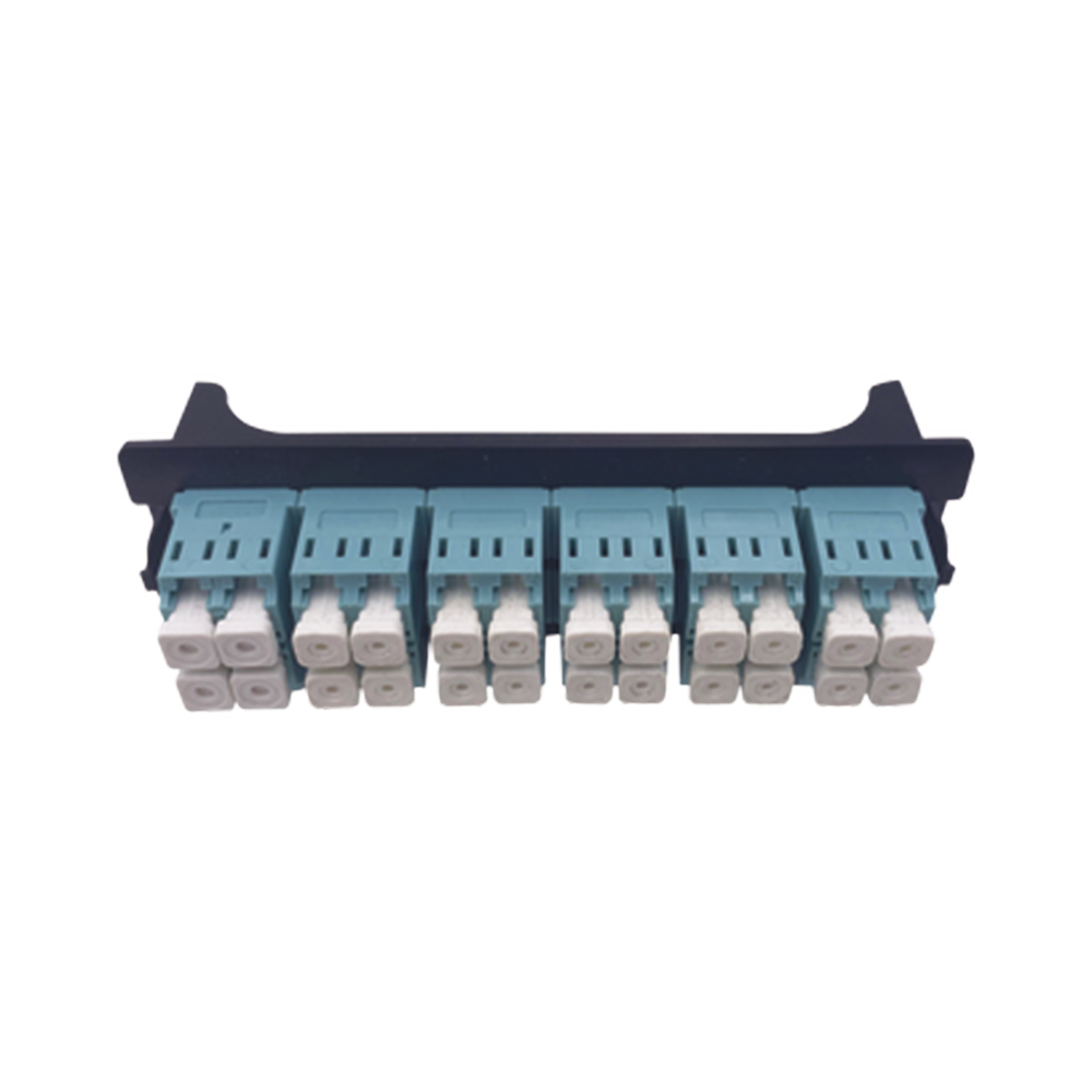 Placa Acopladora para Distribuidor de Fibra ?ptica LP-ODF-8024, Incluye 12 Acopladores LC Duplex para Fibra Multimodo
