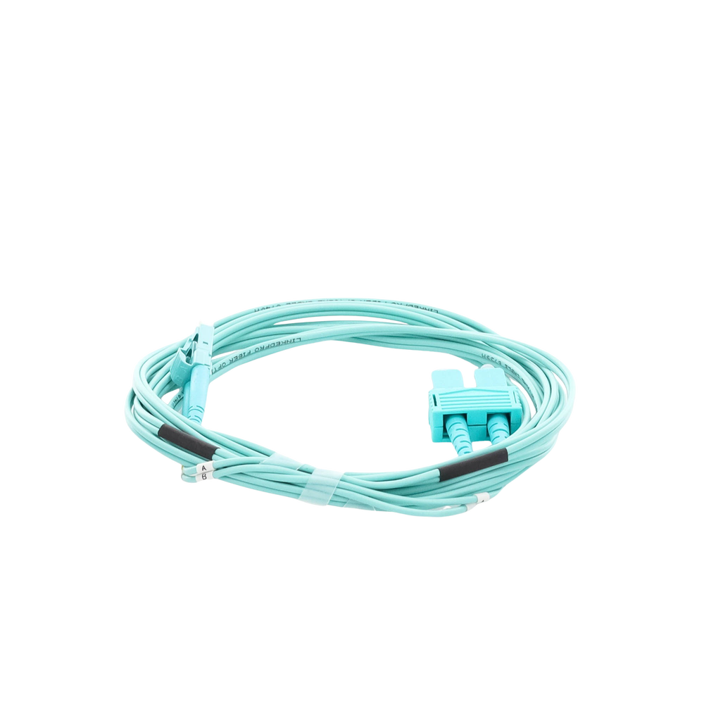 Jumper de Fibra ?ptica Multimodo OM3 50/125 LC-SC OFNR (Riser), 2.0 mm, D?plex, Aqua, 3 metros (9.84 pies) - Image 2