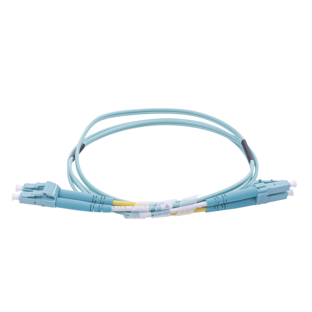 Jumper de Fibra ?ptica Multimodo OM4 50/125 LC-LC OFNR (Riser), 2.0 mm, D?plex, Aqua, 1 metro (3.28 pies) - Image 2