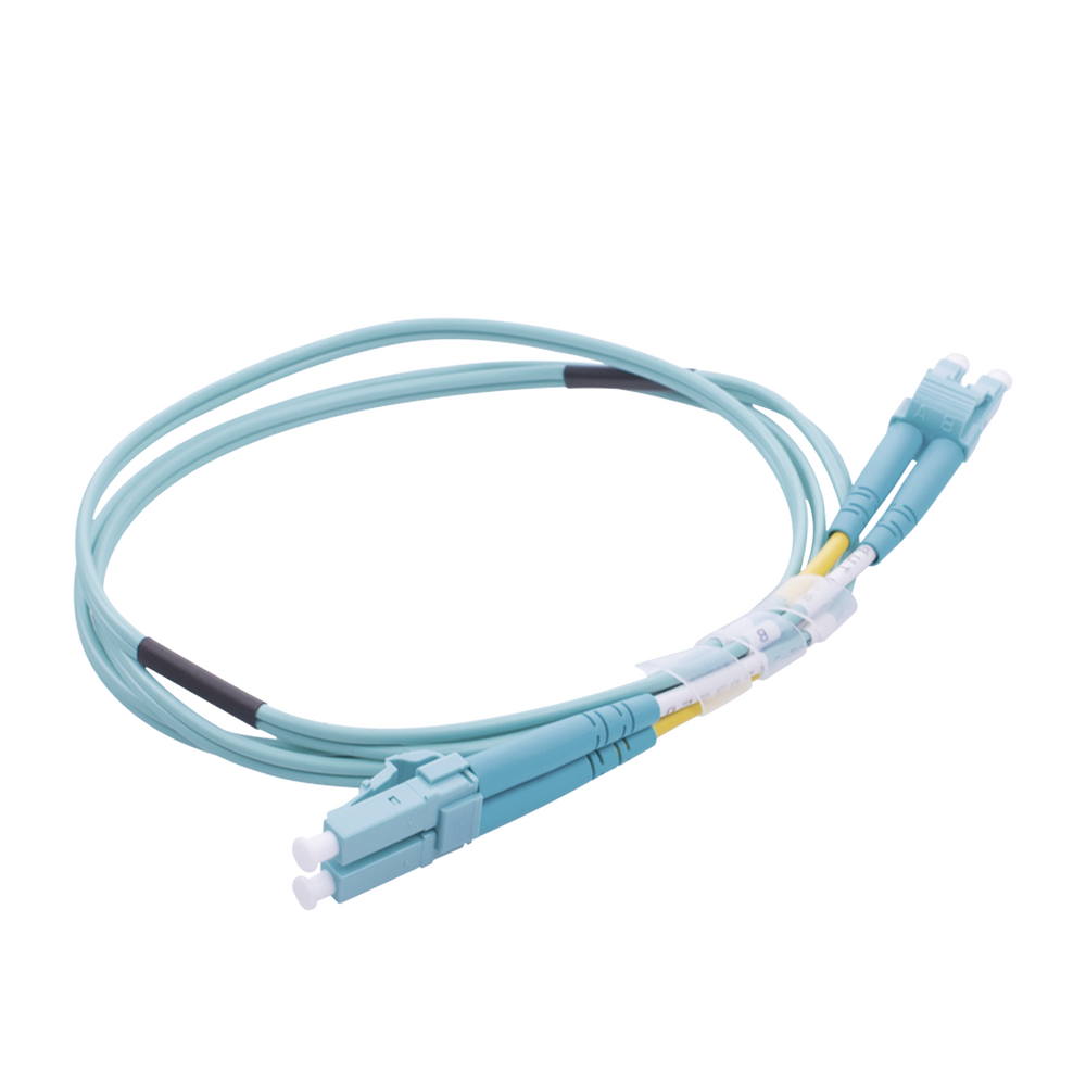 Jumper de Fibra ?ptica Multimodo OM4 50/125 LC-LC OFNR (Riser), 2.0 mm, D?plex, Aqua, 1 metro (3.28 pies) - Image 3