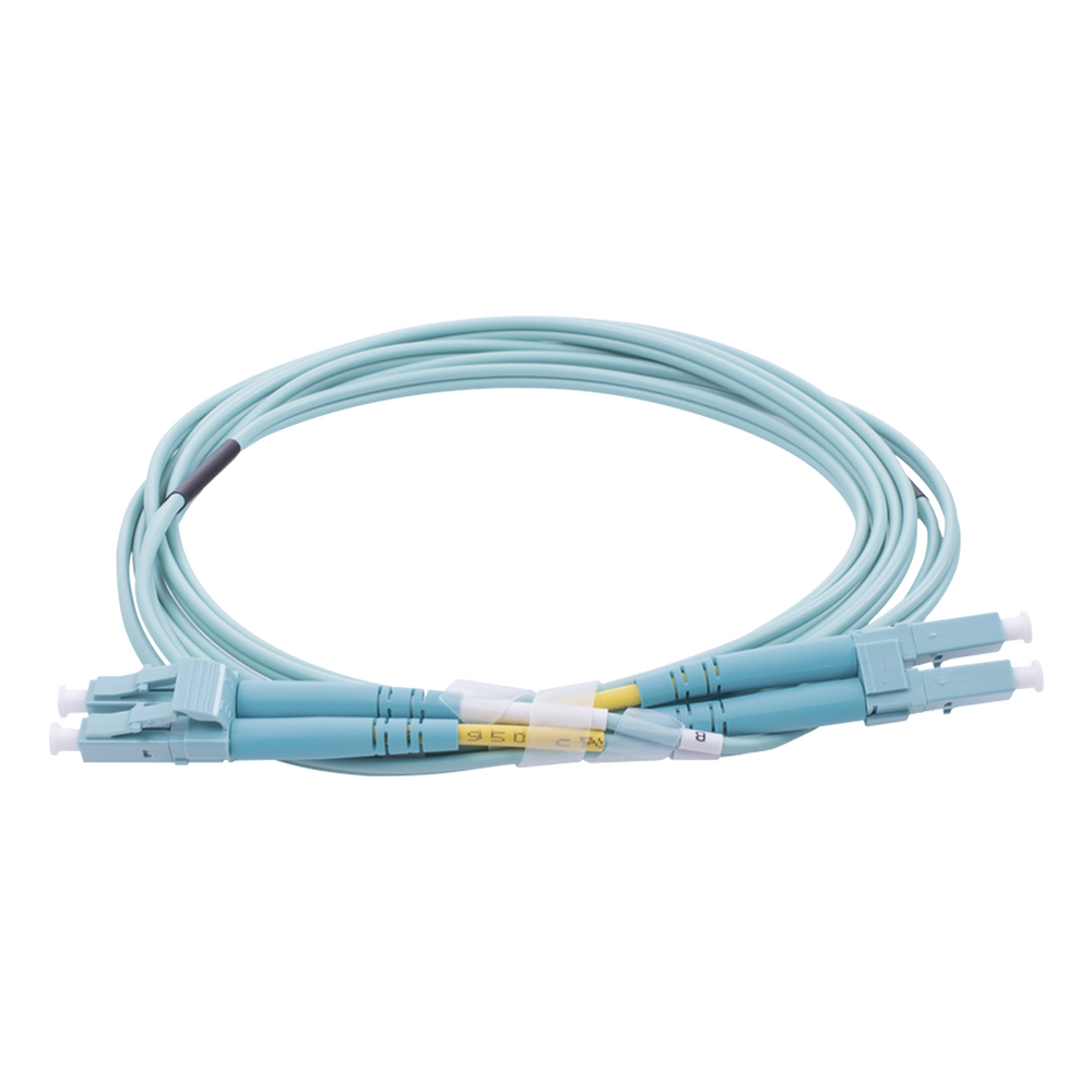 Jumper de Fibra ?ptica Multimodo OM4 50/125 LC-LC OFNR (Riser), 2.0 mm, D?plex, Aqua, 2 Metros (6.56 Pies)