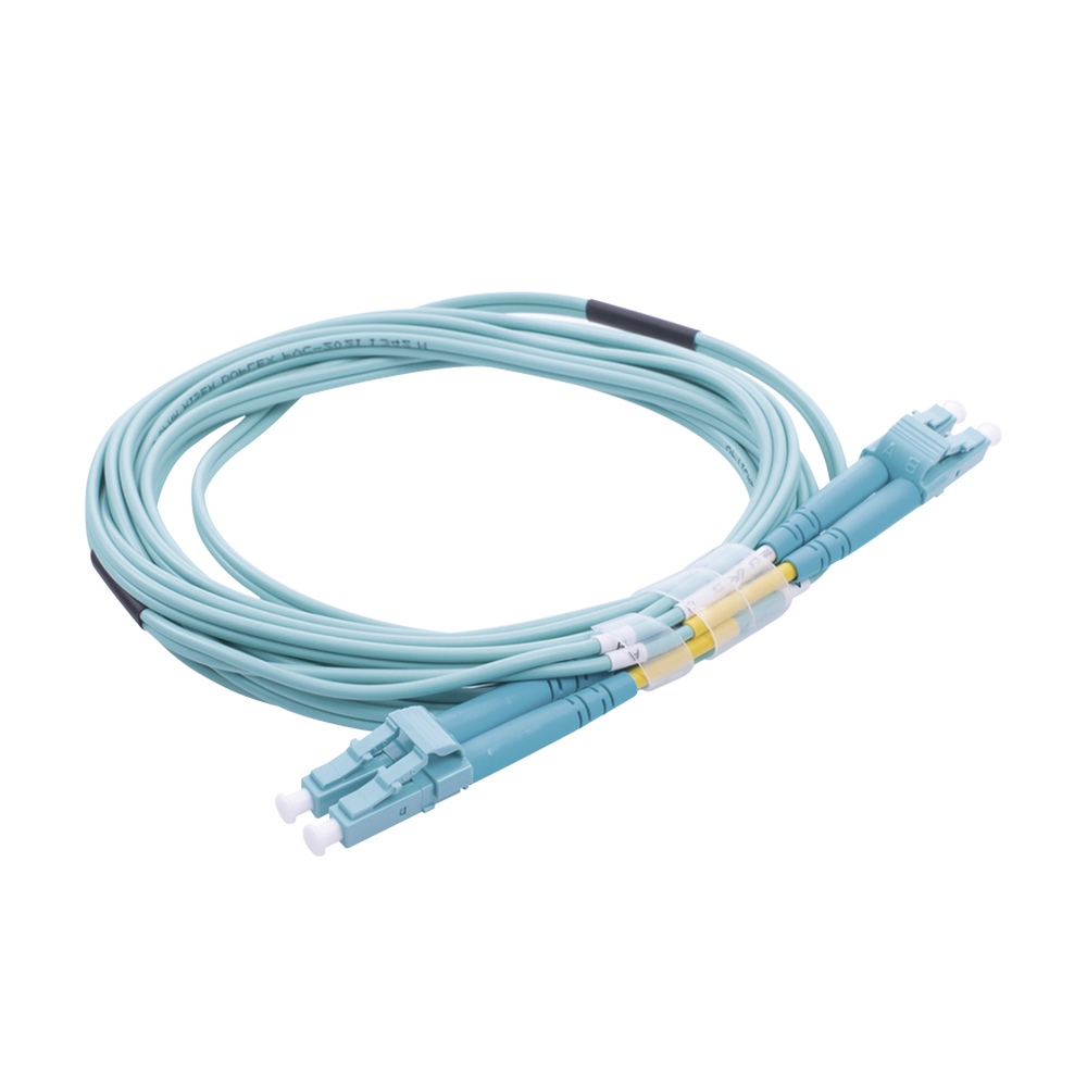Jumper de Fibra ?ptica Multimodo OM4 50/125 LC-LC OFNR (Riser), 2.0 mm, D?plex, Aqua, 3 Metros (9.84 Pies) - Image 3
