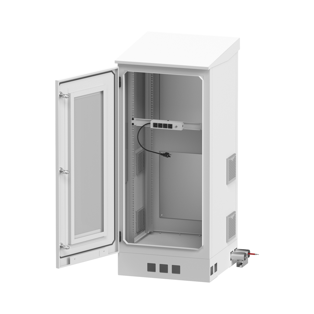 Gabinete de Piso para Exterior con Ventiladores y Termostato con Rack de 19" de 16 U + Espacio para Baterías, Se envía el Gabinete Armado. - Image 3