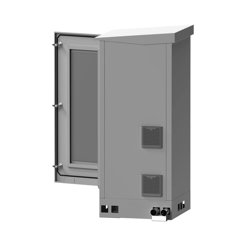 Gabinete de Piso para Exterior con Ventiladores y Termostato con Rack de 19" de 16 U + Espacio para Baterías, Se envía el Gabinete Armado. - Image 4