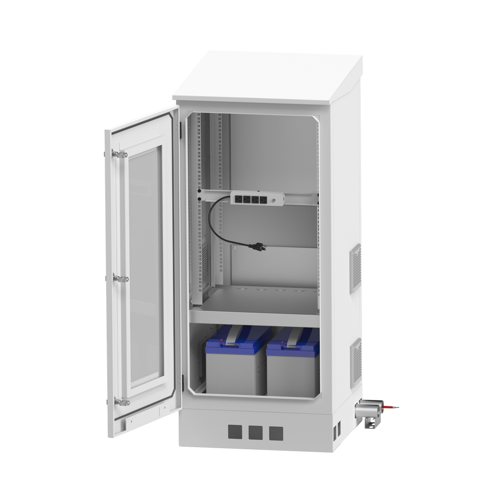 Gabinete de Piso para Exterior con Ventiladores y Termostato con Rack de 19" de 16 U + Espacio para Baterías, Se envía el Gabinete Armado. - Image 5