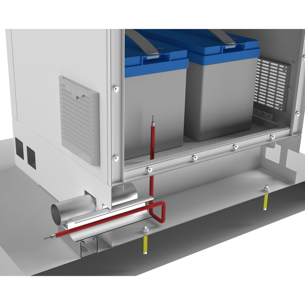 Gabinete de Piso para Exterior con Ventiladores y Termostato con Rack de 19" de 16 U + Espacio para Baterías, Se envía el Gabinete Armado. - Image 8