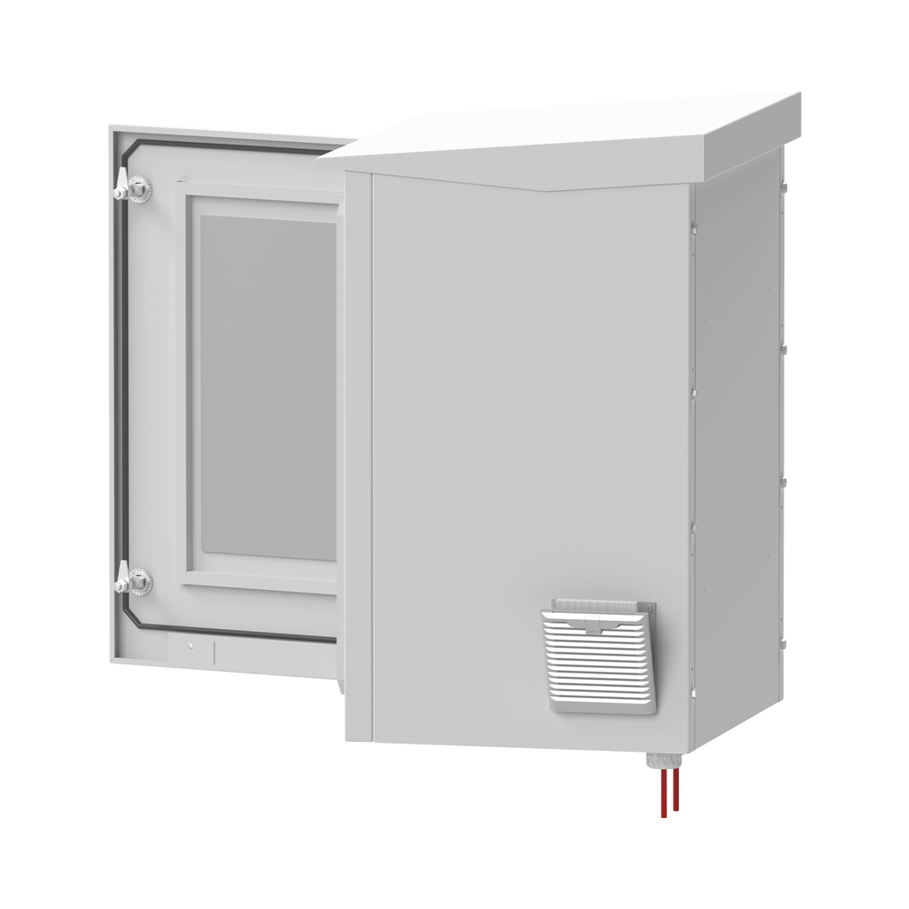 Gabinete de Exterior con Rack de 19" de 16U con Ventiladores y Termostato, Se envía el Gabinete Armado. (Montaje a poste o torre se vende por separado). - Image 3