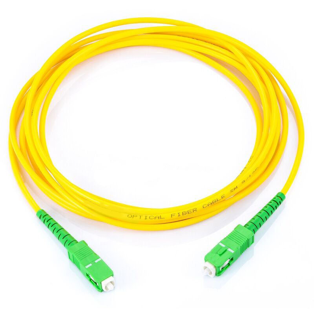 Jumper de Fibra ?ptica Monomodo SC/APC-SC/APC Simplex, Color Amarillo, 1 Metro (3.28 Pies)