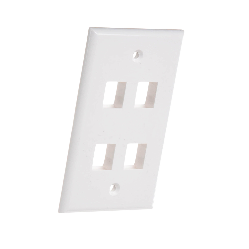Placa de Pared de 4 Puertos, Keystone, Color Blanco - Image 2