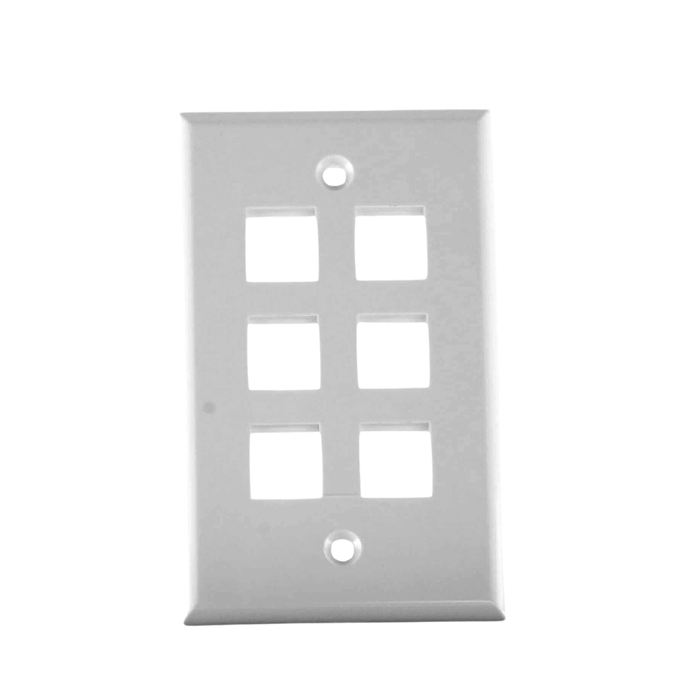 Placa de Pared de 6 Puertos, Keystone, Color Blanco - Image 2