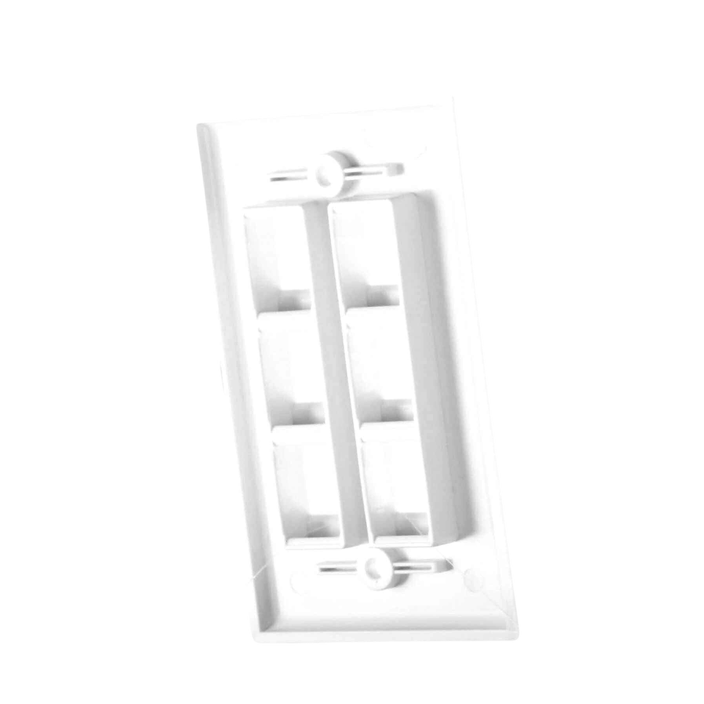 Placa de Pared de 6 Puertos, Keystone, Color Blanco - Image 3