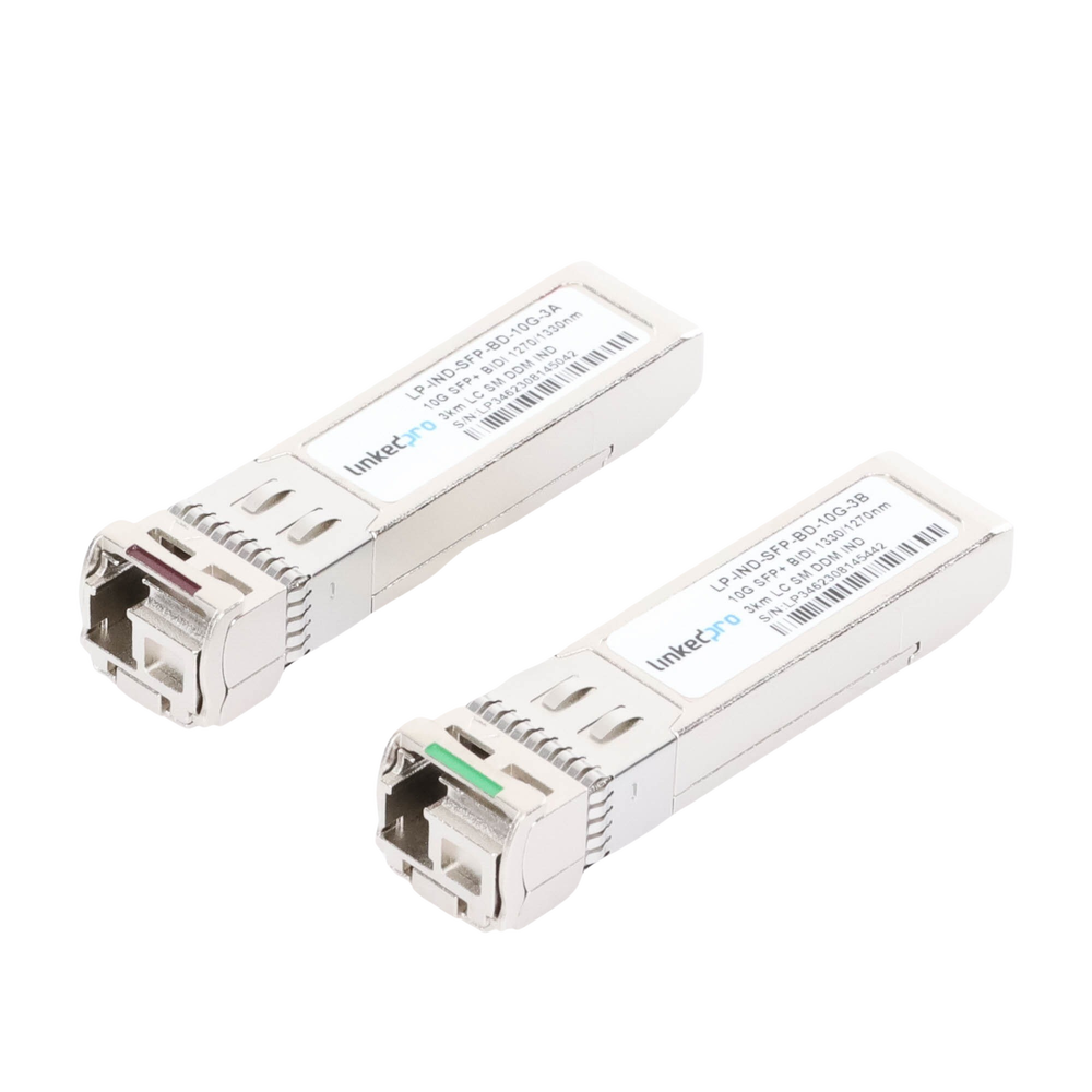 Transceptores Ópticos Industriales Bidireccionales SFP+ (Mini-Gbic) / Monomodo 1270 & 1330 nm / 10 Gbps / 10GBASE / Conector LC/UPC Simplex / DDM / Hasta 3 km / 2 Piezas - Image 2