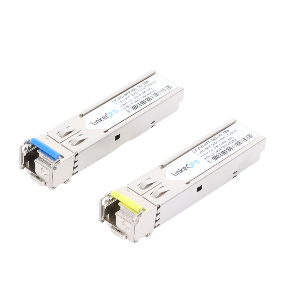Transceptores Ópticos Industriales Bidireccionales SFP (Mini-Gbic) / Monomodo 1310 & 1550 nm / 1.25 Gbps / 1000BASE-BX / Conector LC/UPC Simplex / DDM / Hasta 10 km / 2 Piezas - Image 2
