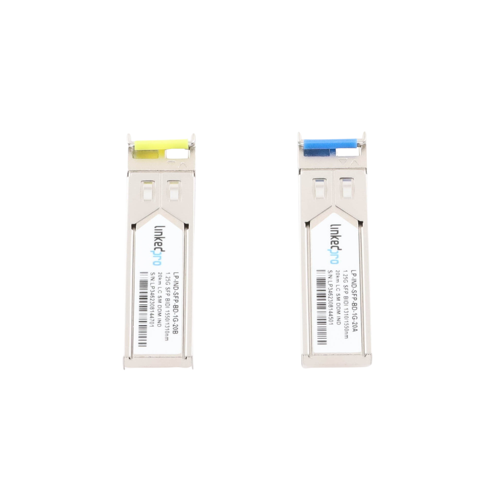 Transceptores Ópticos Industriales Bidireccionales SFP (Mini-Gbic) / Monomodo 1310 & 1550 nm / 1.25 Gbps / 1000BASE-BX / Conector LC/UPC Simplex / DDM / Hasta 20 km / 2 Piezas - Image 2