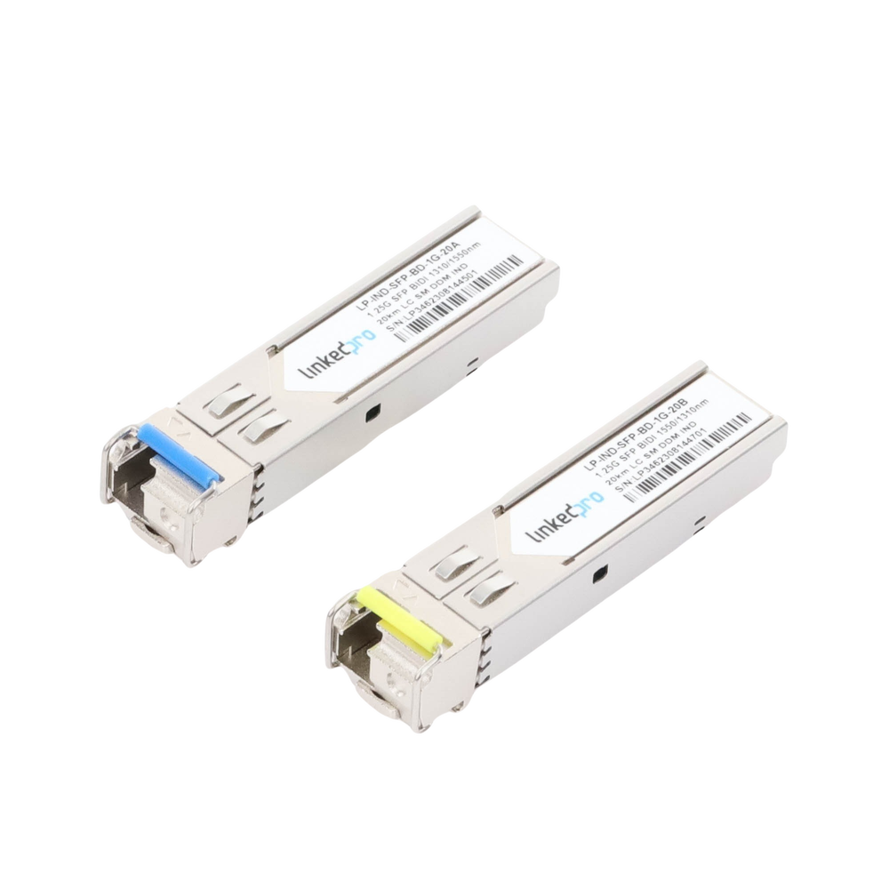 Transceptores Ópticos Industriales Bidireccionales SFP (Mini-Gbic) / Monomodo 1310 & 1550 nm / 1.25 Gbps / 1000BASE-BX / Conector LC/UPC Simplex / DDM / Hasta 20 km / 2 Piezas - Image 4