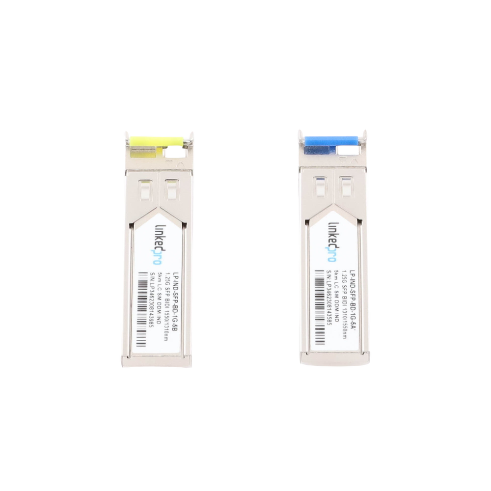 Transceptores Ópticos Industriales Bidireccionales SFP (Mini-Gbic) / Monomodo 1310 & 1550 nm / 1.25 Gbps / 1000BASE-BX / Conector LC/UPC Simplex / DDM / Hasta 5 km / 2 Piezas - Image 2