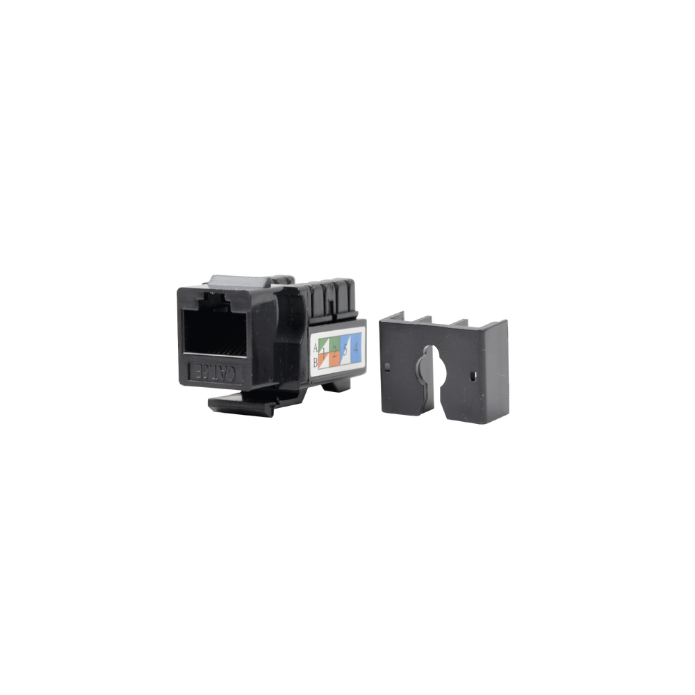 M?dulo Jack Keystone Cat5e con Terminaci?n 110 (Punchdown) para Faceplate - Color Negro