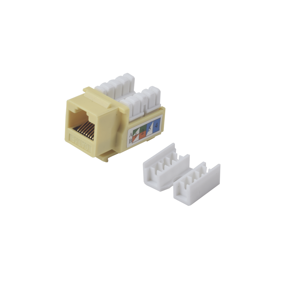 M?dulo Jack Keystone Cat5e con Terminaci?n 110 (Punchdown) para Faceplate - Color Amarillo