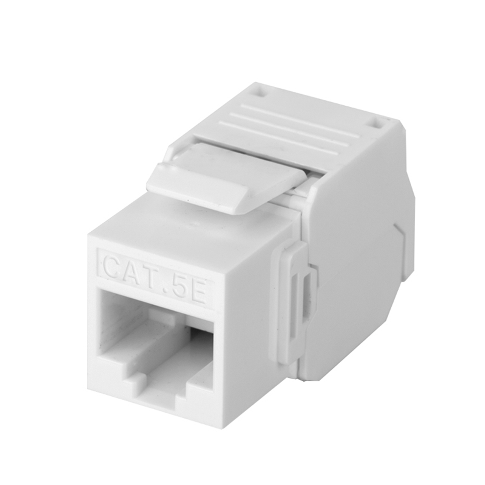 M?dulo Jack Keystone Cat5e (Toolless), con Terminaci?n en ?ngulo 180 - Color Blanco, Compatible con Faceplate y Patchpanel Linkedpro